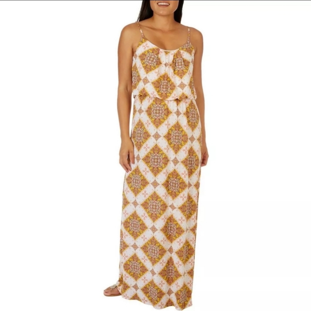 Late August Womens Geo Print Sleeveless Maxi Dress